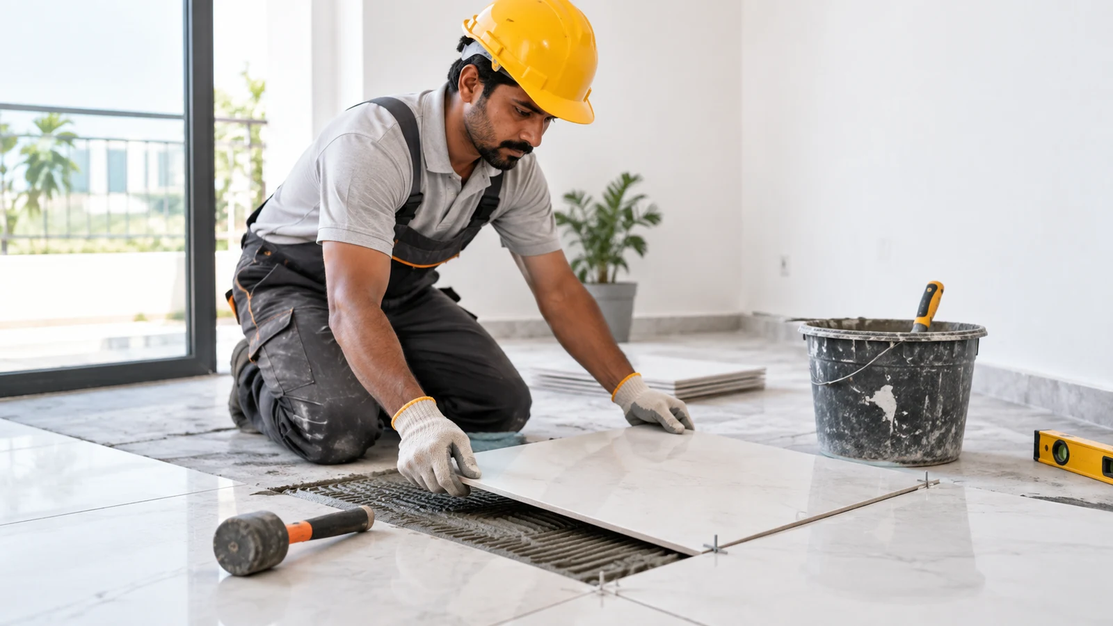 Floor tiling service