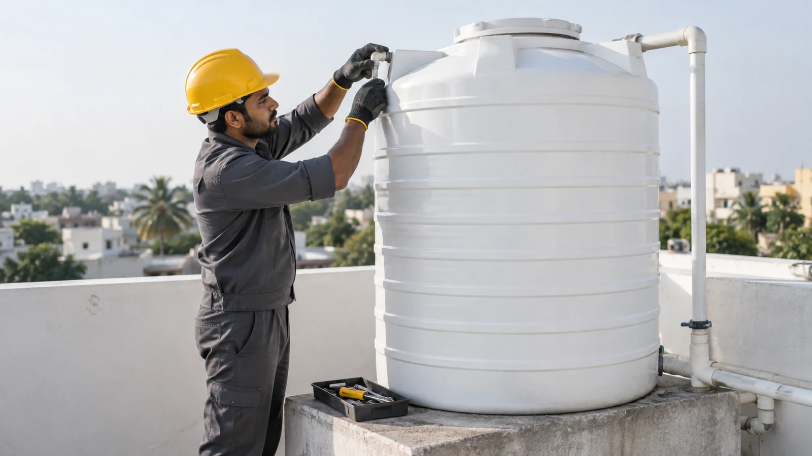 Water tank installation service